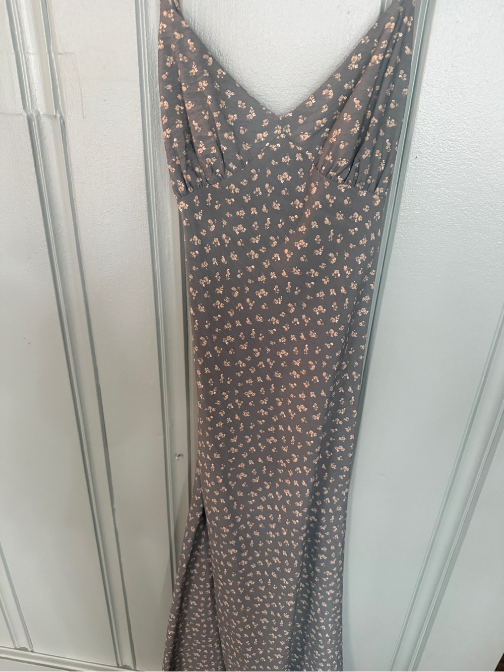 Madewell Dusty Green Floral Slip Dress